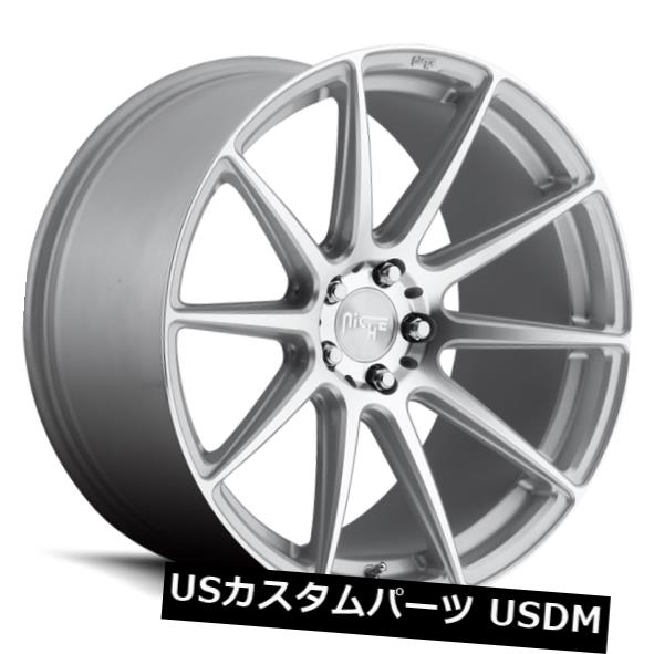海外輸入ホイール 19x8.5 ET42 Niche M146 Essen 5x112 Silver & Machined Rims (Set of 4) 【並行輸入品】