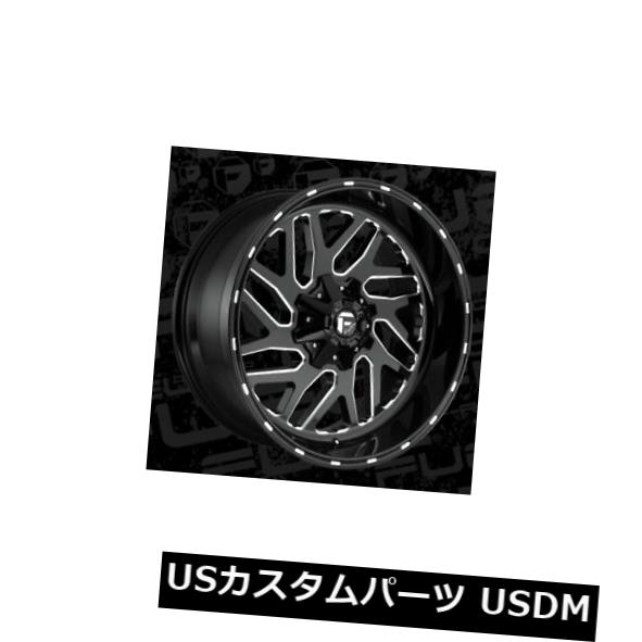 海外輸入ホイール 22x10 ET-18燃料D581 Triton 8x165.1ブラックミルドリム（4個セット） 22x10 ET-18 Fuel D581 Triton 8x165.1 Black Milled Rims (Set of 4) 【並行輸入品】