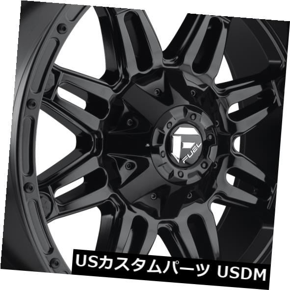 海外輸入ホイール 18x9 ET-12燃料D625人質6x135 / 6x139.7ブラックリム（4個セット） 18x9 ET-12 Fuel D625 Hostage 6x135/6x139.7 Black Rims (Set of 4) 【並行輸入品】