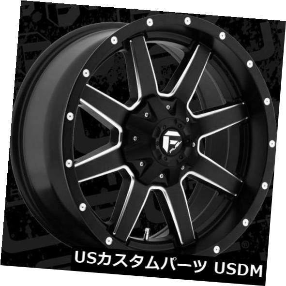 海外輸入ホイール 20x9 ET1 Fuel D538 Maverick 5x139.7 / 5x150 Black Milled Rims（4個セット） 20x9 ET1 Fuel D538 Maverick 5x139.7/5x150 Black Milled Rims (Set of 4) 【並行輸入品】
