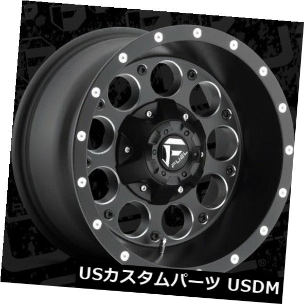 海外輸入ホイール 15x8 ET-18 Fuel D525 Revolver 6x139.7ブラックミルドリム（4個セット） 15x8 ET-18 Fuel D525 Revolver 6x139.7 Black Milled Rims (Set of 4) 【並行輸入品】