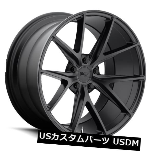 海外輸入ホイール 20x9 ET32ニッチM117ミサノ5x112マットブラックリム（4個セット） 20x9 ET32 Niche M117 Misano 5x112 Matte Black Rims (Set of 4) 【並行輸入品】