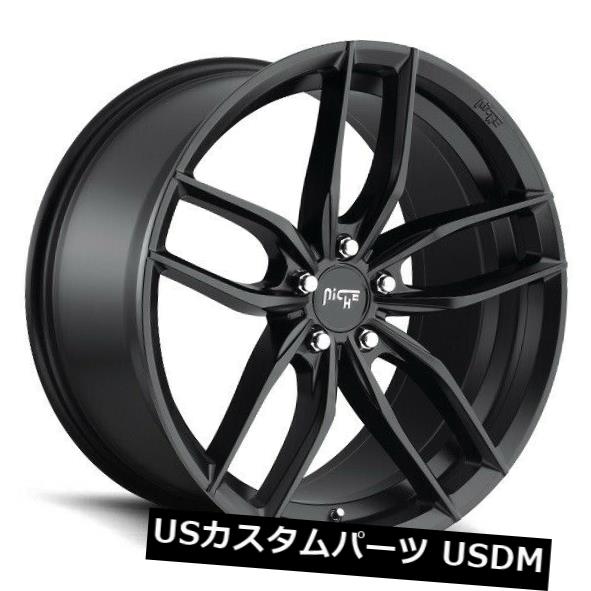 海外輸入ホイール 20x10.5 ET30ニッチM203 Vosso 5x112マットブラックホイール（4個セット） 20x10.5 ET30 Niche M203 Vosso 5x112 Matte Black Wheels (Set of 4) 【並行輸入品】