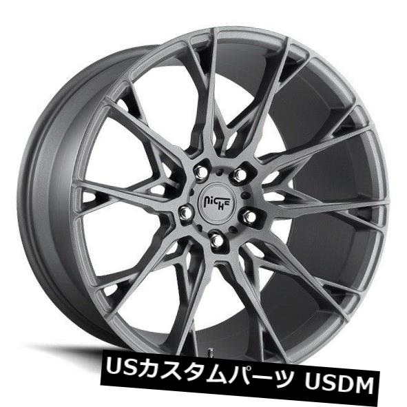 海外輸入ホイール 20x10 ET40ニッチM182スタッカート5x112無煙炭リム（4個セット） 20x10 ET40 Niche M182 Staccato 5x112 Anthracite Rims (Set of 4) 【並行輸入品】