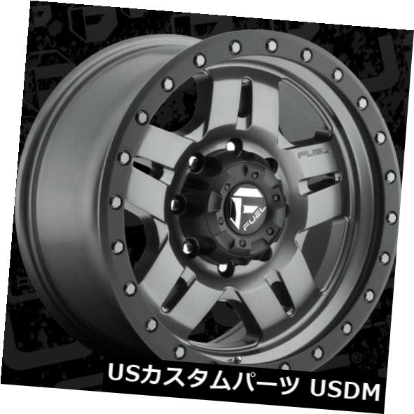 海外輸入ホイール 18x9 ET20 Fuel D558 Anza 8x180マット無煙炭ホイール（4個セット） 18x9 ET20 Fuel D558 Anza 8x180 Matte Anthracite Wheels (Set of 4) 【並行輸入品】