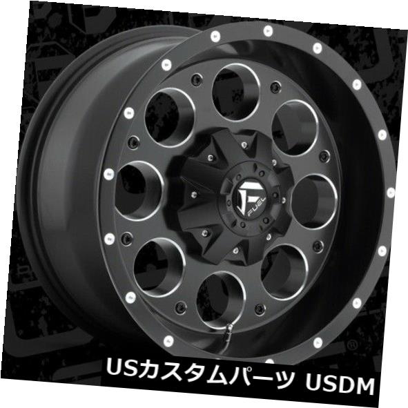 海外輸入ホイール 20x9 ET20 Fuel D525 Revolver 8x180ブラックミルドリム（4個セット） 20x9 ET20 Fuel D525 Revolver 8x180 Black Milled Rims (Set of 4) 【並行輸入品】