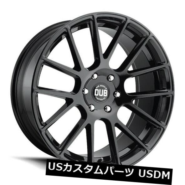 海外輸入ホイール 22x9.5 ET30ダブS205ラックス6x139.7ブラックホイール（4個セット） 22x9.5 ET30 Dub S205 Luxe 6x139.7 Black Wheels (Set of 4) 【並行輸入品】