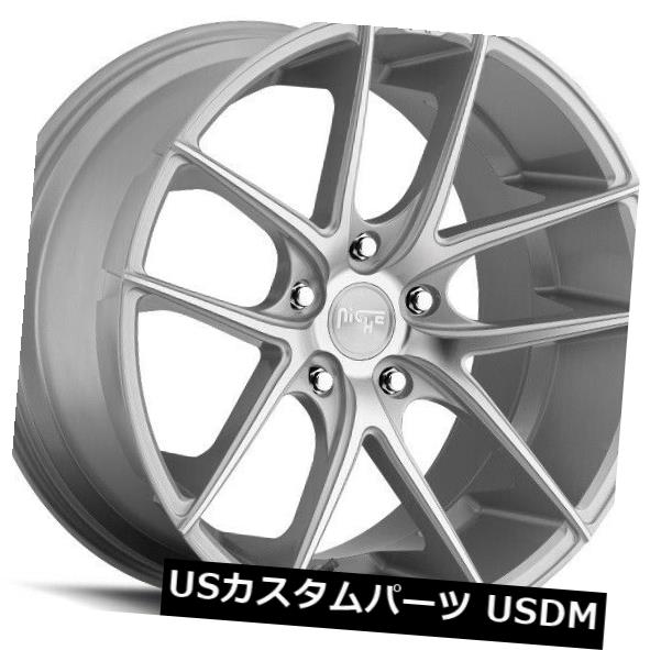 海外輸入ホイール 19x8.5 ET42 Niche M131 Targa 5x112 Silver & Machined Wheels (Set of 4) 【並行輸入品】