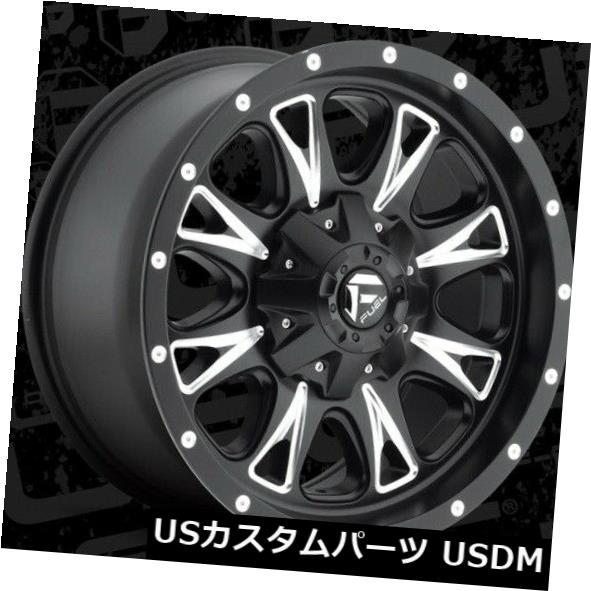 海外輸入ホイール 18x9 ET20 Fuel D513スロットル6x135 / 6x139.7ブラックミルドホイール（4個セット） 18x9 ET20 Fuel D513 Throttle 6x135/6x139.7 Black Milled Wheels (Set of 4) 【並行輸入品】