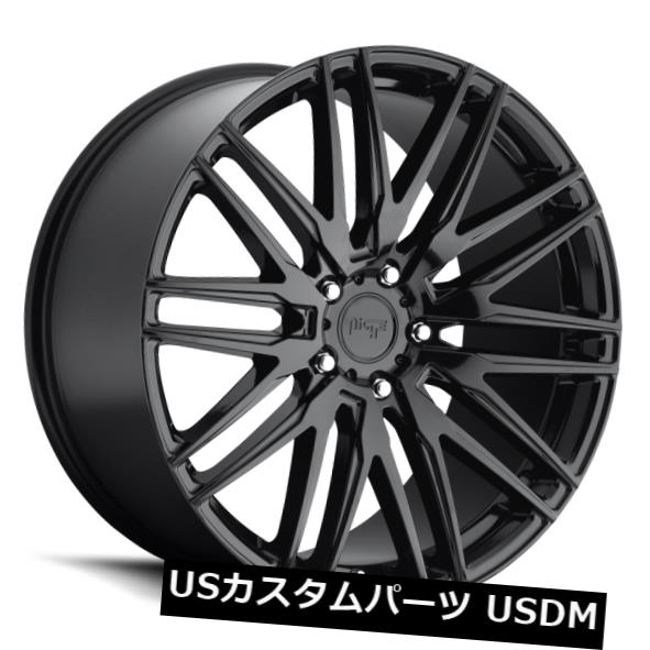 海外輸入ホイール 22x9 ET38 Niche M164 Anzio 5x120ブラックホイール（4個セット） 22x9 ET38 Niche M164 Anzio 5x120 Black Wheels (Set of 4) 【並行輸入品】