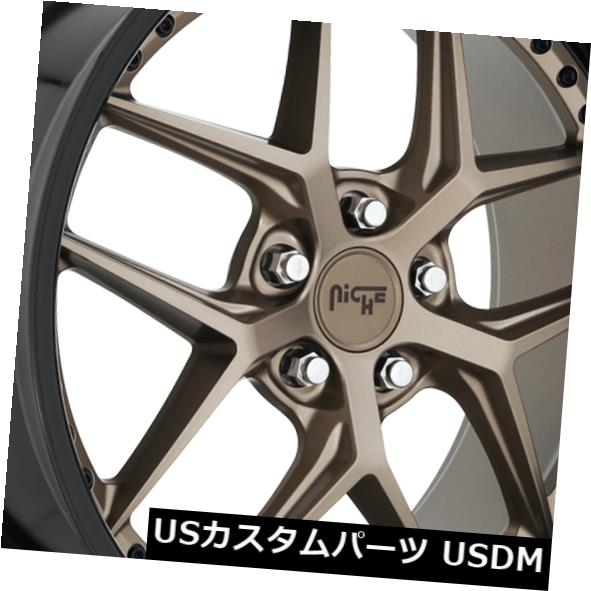 海外輸入ホイール 20x9 ET38ニッチM227バイス5x112ブロンズw /ブラックリップリム（4個セット） 20x9 ET38 Niche M227 Vice 5x112 Bronze w/ Black Lip Rims (Set of 4) 【並行輸入品】