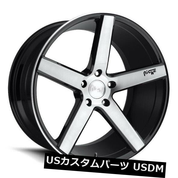 海外輸入ホイール 20x8.5 ET34ニッチM124ミラノ5x112ブラックブラシホイール(4個セット) 20x8.5 ET34 Niche M124 Milan 5x112 Black Brushed Wheels (Set of 4) 【並行輸入品】|カスタムパーツ WORLD倉庫