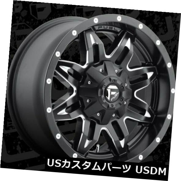 海外輸入ホイール 18x9 ET-12燃料D567致死6x135 / 6x139.7ブラックミルドリム（4個セット） 18x9 ET-12 Fuel D567 Lethal 6x135/6x139.7 Black Milled Rims (Set of 4) 【並行輸入品】