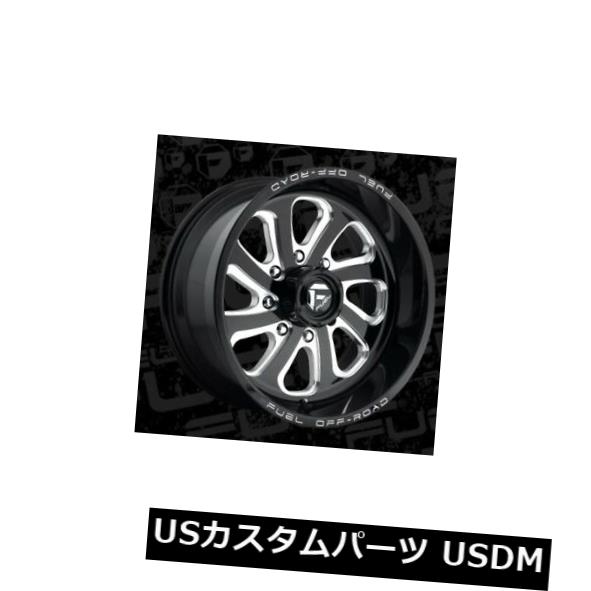 海外輸入ホイール 22x10 ET-18燃料D587フロー8x165.1ブラックミルドリム（4個セット） 22x10 ET-18 Fuel D587 Flow 8x165.1 Black Milled Rims (Set of 4) 【並行輸入品】