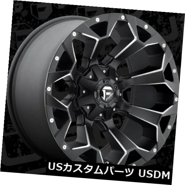 海外輸入ホイール 22x10 ET-18 Fuel D546 Assault 8x170 Black Milled Rims（4個セット） 22x10 ET-18 Fuel D546 Assault 8x170 Black Milled Rims (Set of 4) 【並行輸入品】