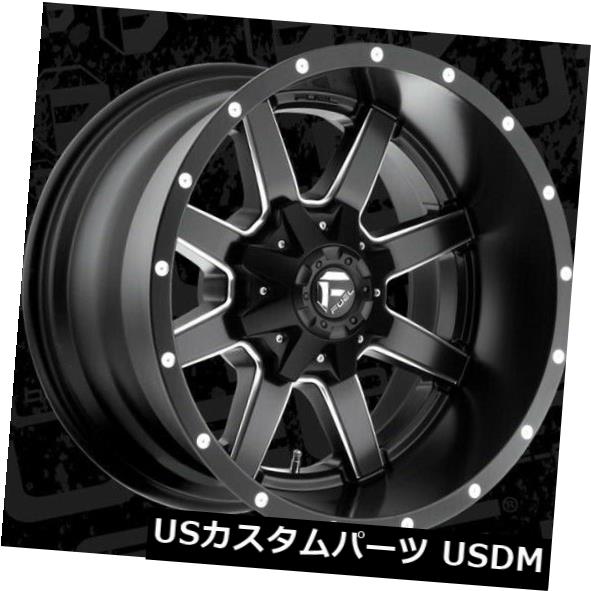 海外輸入ホイール 20x12 ET-44 Fuel D538 Maverick 5x114.3 / 5x127ブラックミルドリム（4個セット） 20x12 ET-44 Fuel D538 Maverick 5x114.3/5x127 Black Milled Rims (Set of 4) 【並行輸入品】
