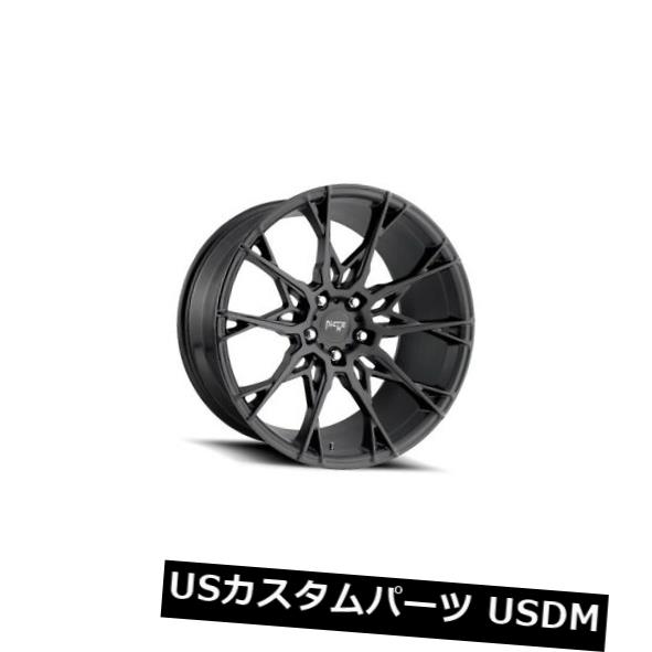 海外輸入ホイール 22x10.5 ET40ニッチM183スタッカート5x120マットブラックリム（4個セット） 22x10.5 ET40 Niche M183 Staccato 5x120 Matte Black Rims (Set of 4) 【並行輸入品】