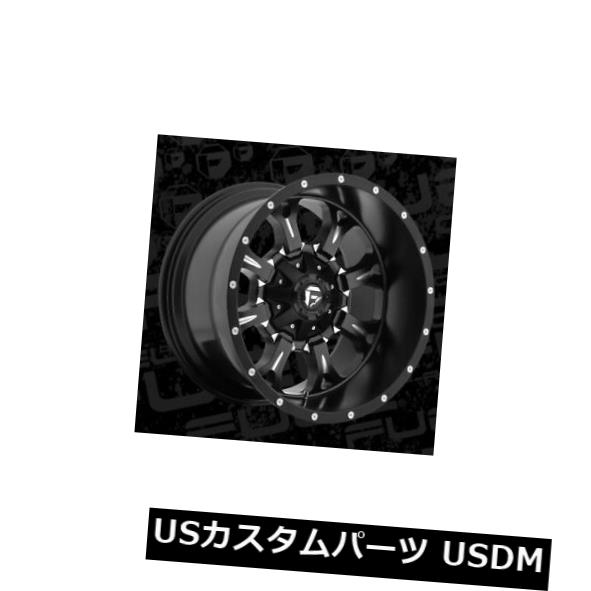 海外輸入ホイール 20x12 ET-44燃料D517クランク8x165.1ブラックミルドリム（4個セット） 20x12 ET-44 Fuel D517 Krank 8x165.1 Black Milled Rims (Set of 4) 【並行輸入品】