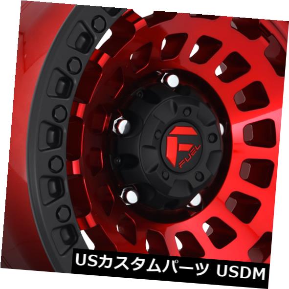 海外輸入ホイール 20x9 ET20 Fuel D632 Zephyr 6x139.7レッドマットブラックリングリム（4個セット） 20x9 ET20 Fuel D632 Zephyr 6x139.7 Red Matte Black Ring Rims (Set of 4) 【並行輸入品】