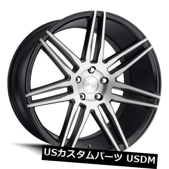 海外輸入ホイール 19x8.5 ET35ニッチM178トレント5x114.3ブラックブラッシュリム（4個セット） 19x8.5 ET35 Niche M178 Trento 5x114.3 Black Brushed Rims (Set of 4) 【並行輸入品】