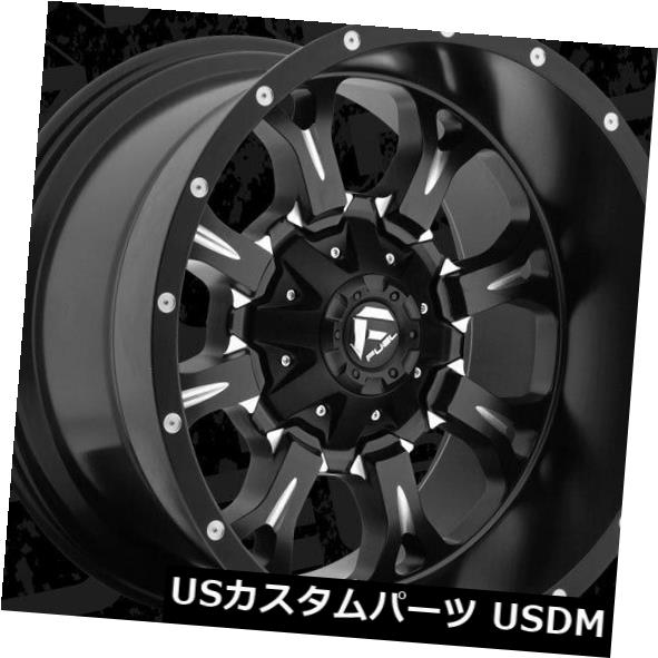 海外輸入ホイール 20x12 ET-44燃料D517クランク5x114.3 / 5x127ブラックミルドリム（4個セット） 20x12 ET-44 Fuel D517 Krank 5x114.3/5x127 Black Milled Rims (Set of 4) 【並行輸入品】