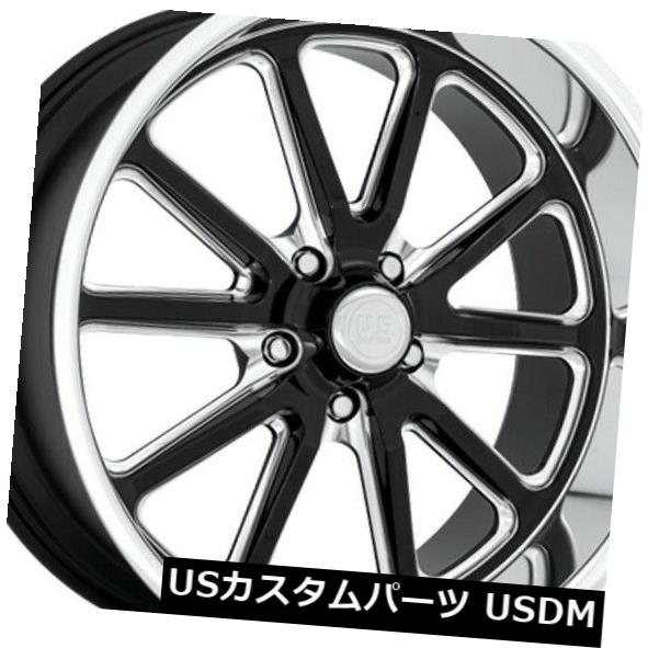 海外輸入ホイール 20x9.5 ET1 US Mag U117ランブラー5x127ブラックミルドリム（4個セット） 20x9.5 ET1 US Mag U117 Rambler 5x127 Black Milled Rims (Set of 4) 【並行輸入品】