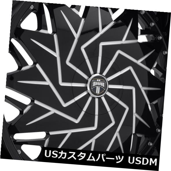海外輸入ホイール 26x10 ET5ダブS231 Dazr 5x114.3 / 5x120。 7ブラックミルドホイール（4個セット） 26x10 ET5 Dub S231 Dazr 5x114.3/5x120.7 Black Milled Wheels (Set of 4) 【並行輸入品】