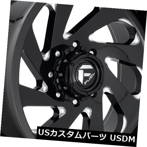海外輸入ホイール 22x12 ET-44 Fuel D637 Vortex 8x180 Black Milled Wheels（4個セット） 22x12 ET-44 Fuel D637 Vortex 8x180 Black Milled Wheels (Set of 4) 【並行輸入品】