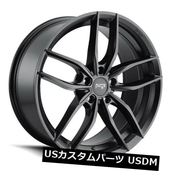 海外輸入ホイール 20x9F / 10.5R NICHE VOSSO M203 5x4.5 +25/30マットブラックリム（4個セット） 20x9F/10.5R NICHE VOSSO M203 5x4.5 +25/30 Matte Black Rims (Set of 4) 【並行輸入品】