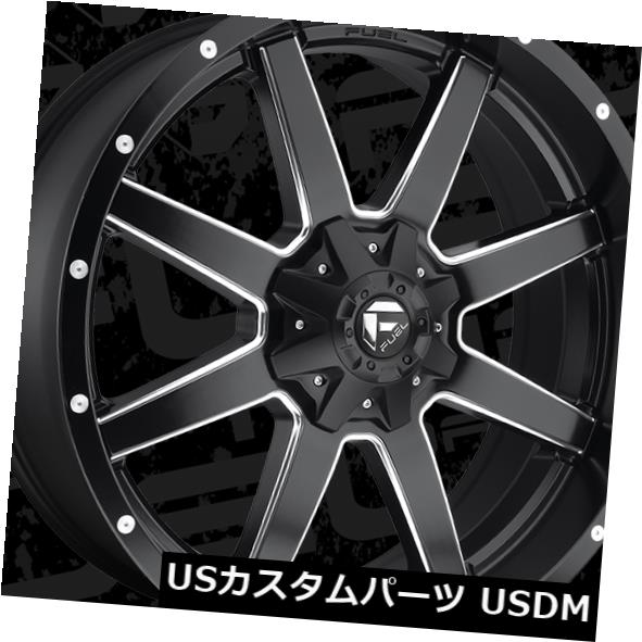 海外輸入ホイール 24x10 ET20 Fuel D538 Maverick 8x170 Black Milled Wheels（4個セット） 24x10 ET20 Fuel D538 Maverick 8x170 Black Milled Wheels (Set of 4) 【並行輸入品】