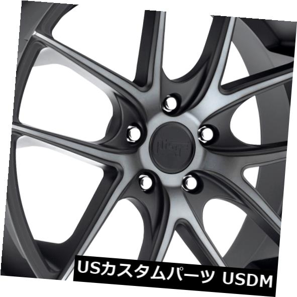 海外輸入ホイール 18x9.5 ET50 Niche M130 Targa 5x112ブラックマシニングリム（4個セット） 18x9.5 ET50 Niche M130 Targa 5x112 Black Machined Rims (Set of 4) 【並行輸入品】