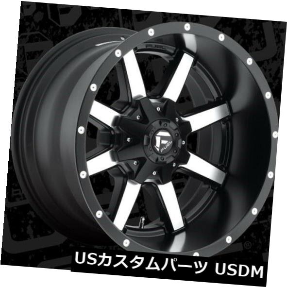 海外輸入ホイール 20x12 ET-44 Fuel D537 Maverick 6x135 / 6x139.7ブラックマシニングホイール（4個セット） 20x12 ET-44 Fuel D537 Maverick 6x135/6x139.7 Black Machined Wheels (Set of 4) 【並行輸入品】