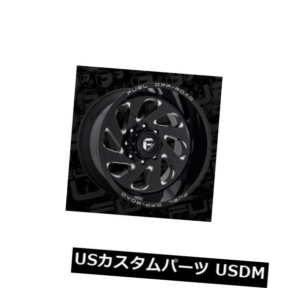 海外輸入ホイール 20x12 ET-44 Fuel D637 Vortex 6x135ブラックミルドリム（4個セット） 20x12 ET-44 Fuel D637 Vortex 6x135 Black Milled Rims (Set of 4) 【並行輸入品】