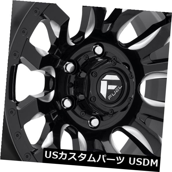 海外輸入ホイール 22x12 ET-44 Fuel D673 Blitz 8x170 Black Milled Rims（4個セット） 22x12 ET-44 Fuel D673 Blitz 8x170 Black Milled Rims (Set of 4) 【並行輸入品】