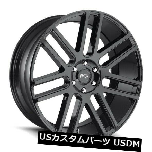 海外輸入ホイール 24x10 ET30 Niche M097 Elan 6x139.7ブラックホイール（4個セット） 24x10 ET30 Niche M097 Elan 6x139.7 Black Wheels (Set of 4) 【並行輸入品】