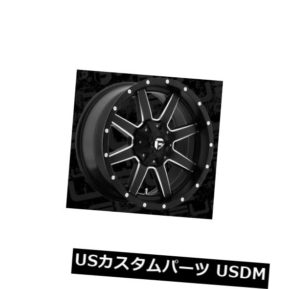 海外輸入ホイール 20x9 ET19 Fuel D538 Maverick 6x120 / 6x139.7ブラックミルドリム（4個セット） 20x9 ET19 Fuel D538 Maverick 6x120/6x139.7 Black Milled Rims (Set of 4) 【並行輸入品】