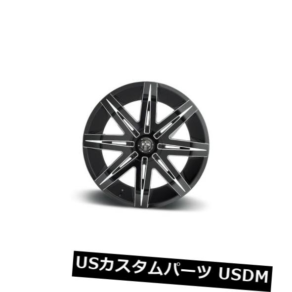 海外輸入ホイール 22x9.5 ET33ダブS227スタック5x114.3 / 5x120ブラックミルドリム（4個セット） 22x9.5 ET33 Dub S227 Stacks 5x114.3/5x120 Black Milled Rims (Set of 4) 【並行輸入品】｜カスタムパーツ WORLD倉庫