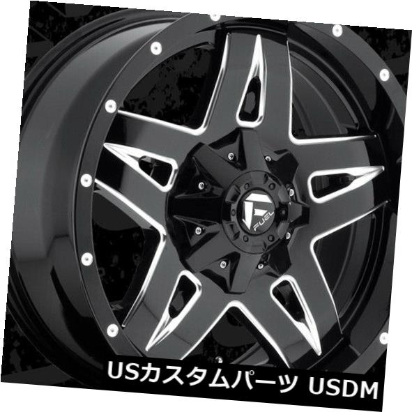 海外輸入ホイール 20x9 ET20 Fuel D554 Full Blown 6x135 / 6x139.7ブラックミルドリム（4個セット） 20x9 ET20 Fuel D554 Full Blown 6x135/6x139.7 Black Milled Rims (Set of 4) 【並行輸入品】