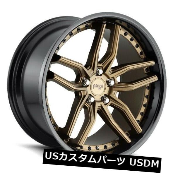 海外輸入ホイール 19x9.5 ET48ニッチM195メトス5x112ブロンズw /ブラックリップリム（4個セット） 19x9.5 ET48 Niche M195 Methos 5x112 Bronze w/ Black Lip Rims (Set of 4) 【並行輸入品】
