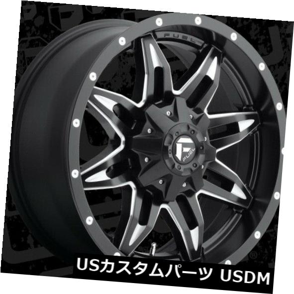 海外輸入ホイール 20x9 ET20燃料D567致死6x135 / 6x139.7ブラックミルドリム（4個セット） 20x9 ET20 Fuel D567 Lethal 6x135/6x139.7 Black Milled Rims (Set of 4) 【並行輸入品】