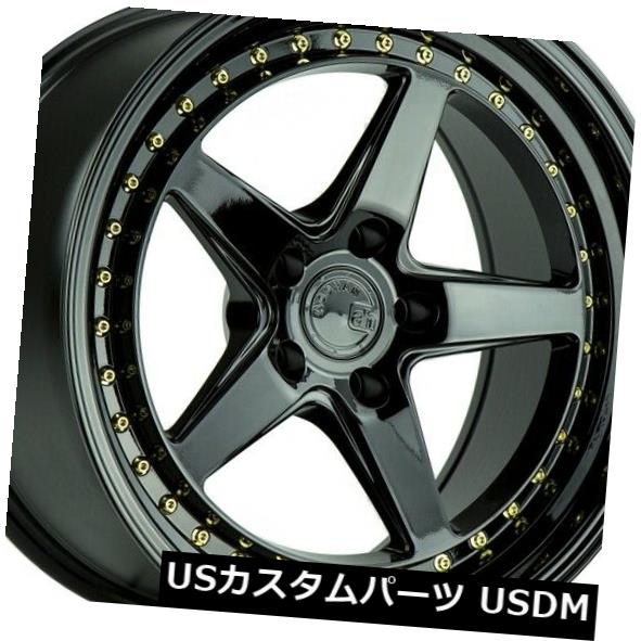 海外輸入ホイール 18x9.5F / 18x10。 5R | + 15F / 22R Aodhan DS05 5x114.3グロスブラックリム（4個セット） 18x9.5F/18x10.5R|+15F/22R Aodhan DS05 5x114.3 Gloss BlackRims (Set of 4) 【並行輸入品】｜カスタムパーツ WORLD倉庫