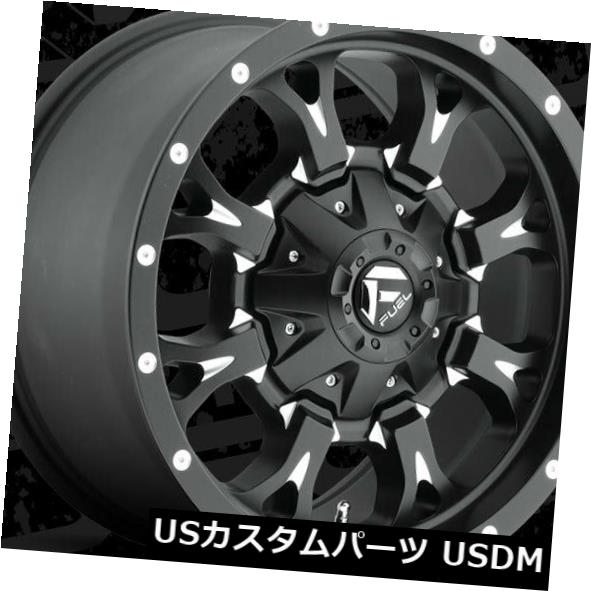 海外輸入ホイール 17x9 ET20燃料D517クランク6x135 / 6x139.7ブラックミルドリム（4個セット） 17x9 ET20 Fuel D517 Krank 6x135/6x139.7 Black Milled Rims (Set of 4) 【並行輸入品】