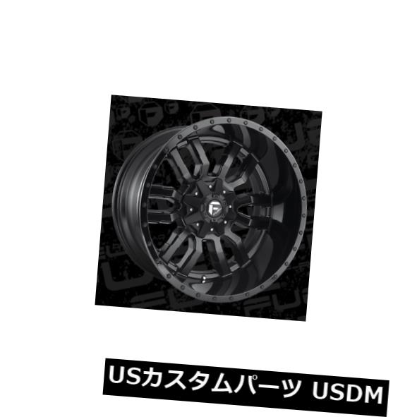 海外輸入ホイール 22x12 ET-44 Fuel D596 Sledge 5x114.3 / 5x127 Black w / Black Lip Wheels（4個セット） 22x12 ET-44 Fuel D596 Sledge 5x114.3/5x127 Black w/Black Lip Wheels (Set of 4) 【並行輸入品】