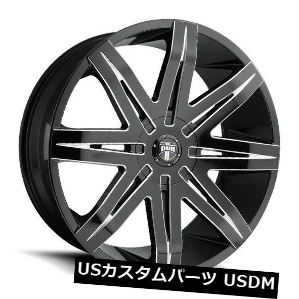 海外輸入ホイール 22x9.5 ET25ダブS227スタック5x127 / 5x139.7ブラックミルドリム（4個セット） 22x9.5 ET25 Dub S227 Stacks 5x127/5x139.7 Black Milled Rims (Set of 4) 【並行輸入品】｜カスタムパーツ WORLD倉庫