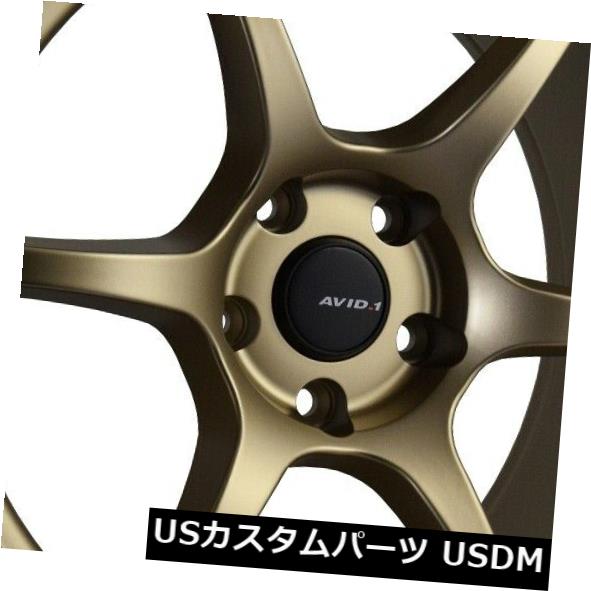 海外輸入ホイール 18x8.5 F / 18x9.5 R +35 F / 38 R Avid 1 AV26 5x114.3レーシングゴールドリム（4個セット） 18x8.5 F/18x9.5 R +35 F/38 R Avid 1 AV26 5x114.3 Racing Gold Rims (Set of 4) 【並行輸入品】