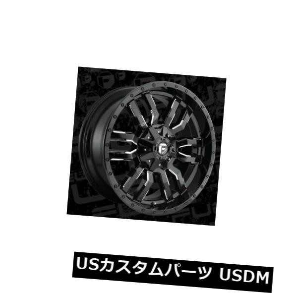 海外輸入ホイール 22x10 ET10燃料D595スレッジ5x139.7 / 5x150ブラックミルドホイール（4個セット） 22x10 ET10 Fuel D595 Sledge 5x139.7/5x150 Black Milled Wheels (Set of 4) 【並行輸入品】