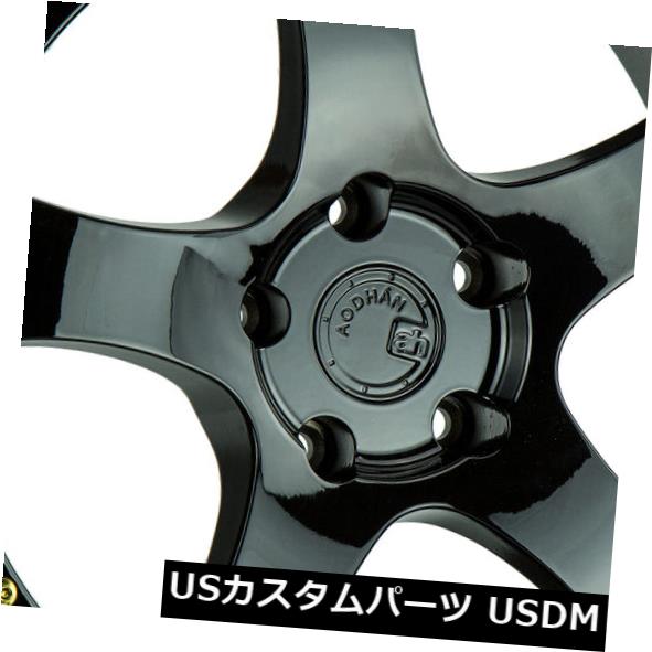 海外輸入ホイール 18x10.5 +25 Aodhan AH03 5x114.3ブラックリム（4個セット） 18x10.5 +25 Aodhan AH03 5x114.3 Black Rims (Set of 4) 【並行輸入品】