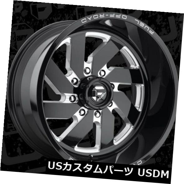 海外輸入ホイール Fuel Turbo 22x12 8x170 ET-43ブラックミルドリム（4個セット） Fuel Turbo 22x12 8x170 ET-43 Black Milled Rims (Set of 4) 【並行輸入品】