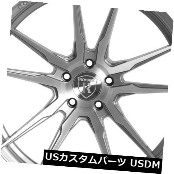 海外輸入ホイール Rohana RF2 19x8.5 5x100 et35ブラッシュドチタンホイールリム（4個セット） Rohana RF2 19x8.5 5x100 et35 Brushed Titanium Wheels Rims (set of 4) 【並行輸入品】