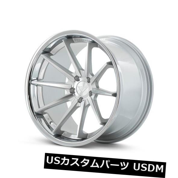 海外輸入ホイール 22x9.5 Ferrada FR4 5x120 +15マシンシルバー/クロームリップホイール（4個セット） 22x9.5 Ferrada FR4 5x120 +15 Machine Silver / Chrome Lip Wheels (Set of 4) 【並行輸入品】